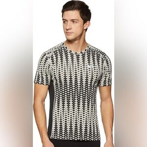 Nike Running Black White Mesh Back Tee Small